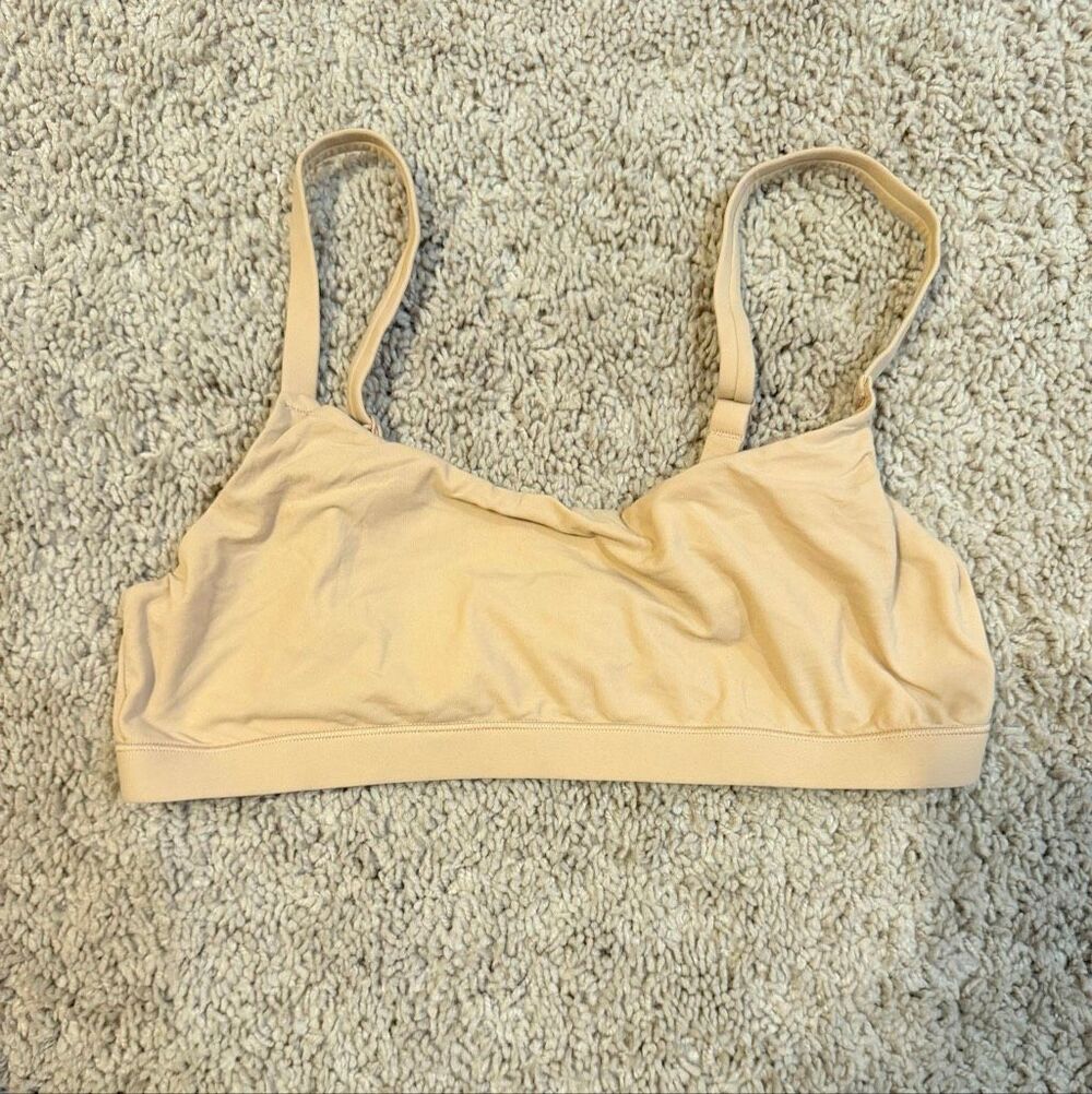 Skims Nude Brown Cotton Rib Bralette Lounge Underwear Medium M